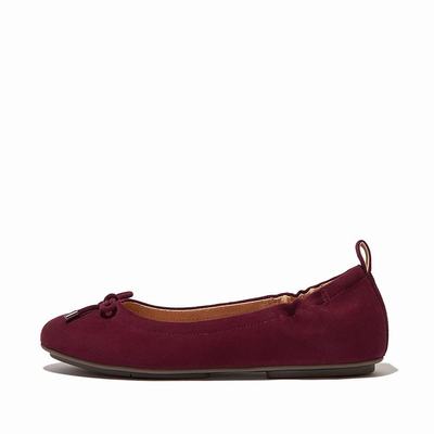 Fitflop ALLEGRO Bow Suede Naisten Ballerinat Viininpunainen | POA-761504