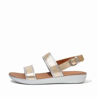 Fitflop BARRA Metallic Back-Strap Naisten Sandaalit Ruskea Kultaiset | OZJ-962375