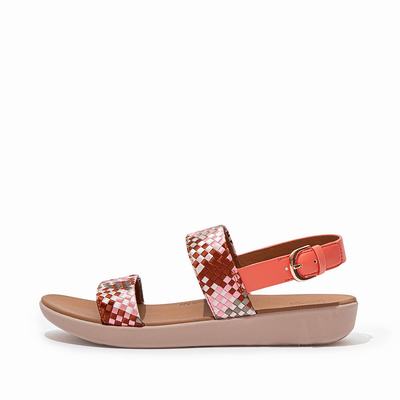 Fitflop BARRA Silky Weave Back-Strap Naisten Sandaalit Koralli Pinkki | AJM-057361