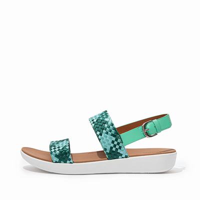 Fitflop BARRA Silky Weave Back-Strap Naisten Sandaalit Minttu Vihreä | QLR-659347