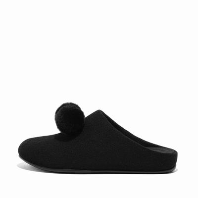 Fitflop CHRISSIE Pom-Pom Felt Naisten Tossut Mustat | IBQ-501246