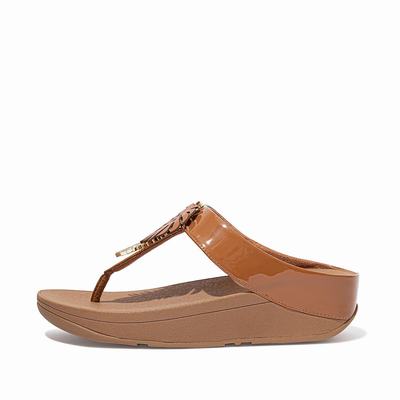 Fitflop FINO Jungle Leaf Kiiltonahka Naisten Sandaalit Vaaleanruskea | WZC-123568