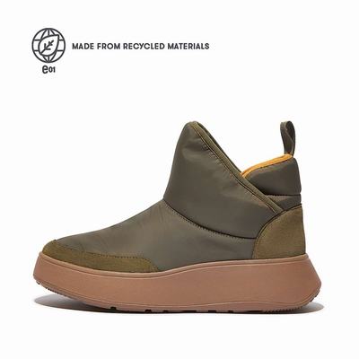 Fitflop F-MODE E01 Biofleece-Lined Flatform Bootie Naisten Tennarit Oliivinvihreä | OSC-204793