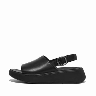 Fitflop F-MODE Leather Flatform Back-Strap Naisten Sandaalit Mustat | KZH-214073