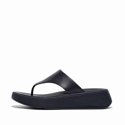 Fitflop F-MODE Leather Flatform Toe-Post Naisten Sandaalit Laivastonsininen | QJA-620489