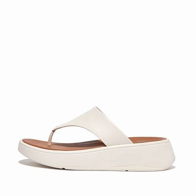 Fitflop F-MODE Leather Flatform Toe-Post Naisten Sandaalit Kerma | UOE-230567