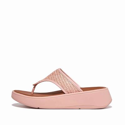 Fitflop F-MODE Woven Flatform Toe-Post Naisten Sandaalit Pinkki | CEB-175082