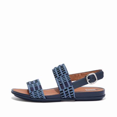 Fitflop GRACIE Art-Denim Backstrap Naisten Sandaalit Laivastonsininen | PKB-132748