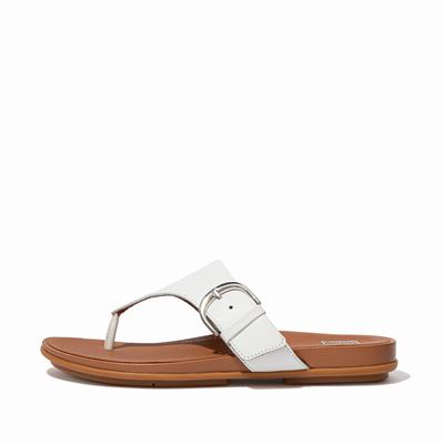 Fitflop GRACIE Buckle Leather Toe-Post Naisten Sandaalit Valkoinen | TZI-931057