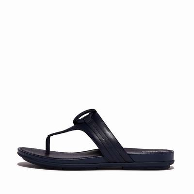 Fitflop GRACIE Circlet Leather Toe-Post Naisten Sandaalit Laivastonsininen | LCG-274058