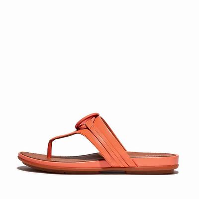 Fitflop GRACIE Circlet Leather Toe-Post Naisten Sandaalit Oranssi Koralli | MRD-476523