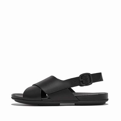 Fitflop GRACIE Leather Crisscross Naisten Sandaalit Mustat | ZPW-638970