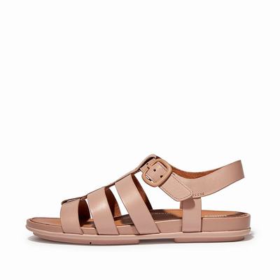 Fitflop GRACIE Matt-Buckle Leather Fisherman Naisten Sandaalit Beige | QXT-508431