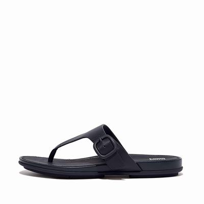 Fitflop GRACIE Matt-Buckle Leather Toe-Post Naisten Sandaalit Laivastonsininen | WIB-297561