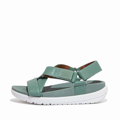 Fitflop LOOSH Leather Cross-Strap Naisten Sandaalit Vihreä | KFI-791243