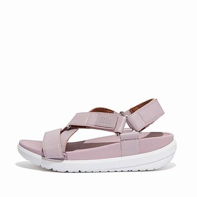 Fitflop LOOSH Leather Cross-Strap Naisten Sandaalit Pinkki | NIW-409716