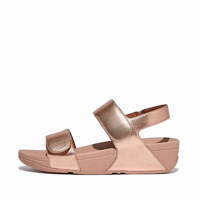 Fitflop LULU Adjustable Leather Naisten Sandaalit Pinkki Kultaiset | NLO-841605