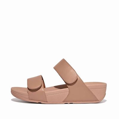 Fitflop LULU Adjustable Leather Slides Naisten Sandaalit Beige | YXV-602758