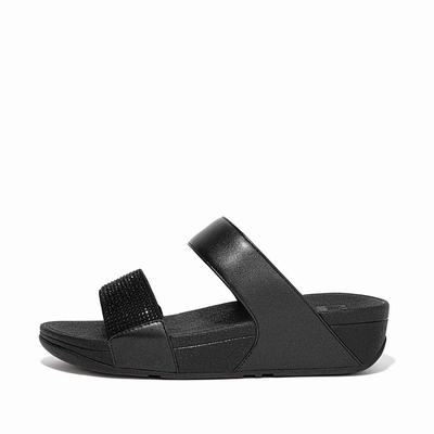 Fitflop LULU Crystal Slides Naisten Sandaalit Mustat | CWN-802543