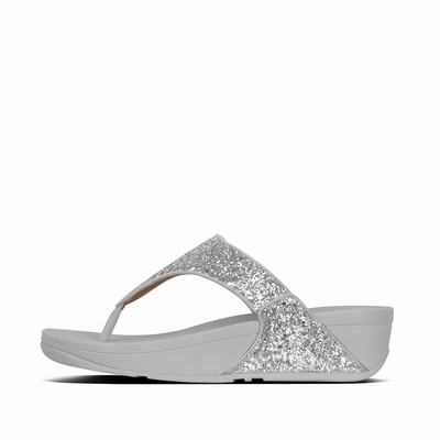 Fitflop LULU Glitter Toe-Post Naisten Sandaalit Hopea | EWC-705436