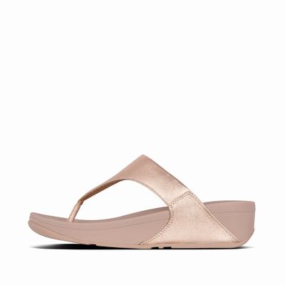 Fitflop LULU Leather Toe-Post Naisten Sandaalit Pinkki Kultaiset | CYH-657342