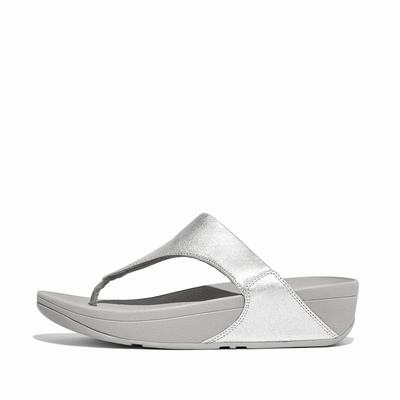 Fitflop LULU Leather Toe-Post Naisten Sandaalit Hopea | VNF-634701