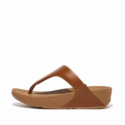 Fitflop LULU Leather Toe-Post Naisten Sandaalit Vaaleanruskea | YZR-974305