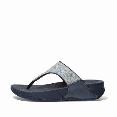 Fitflop LULU Shimmer Toe-Post Naisten Sandaalit Laivastonsininen | QEW-052138