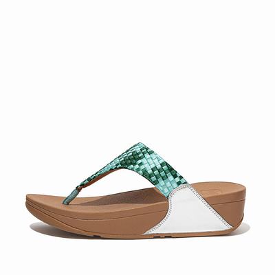 Fitflop LULU Silky Weave Toe-Post Naisten Sandaalit Minttu Vihreä | JPN-950712