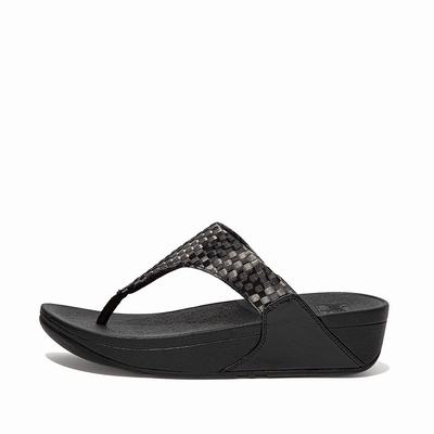 Fitflop LULU Silky Weave Toe-Post Naisten Sandaalit Mustat | NQY-657431