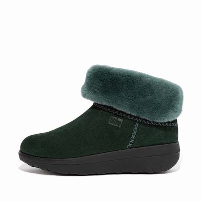 Fitflop MUKLUK SHORTY Shearling-Lined Suede Naisten Talvikengät Vihreä | DQC-583120