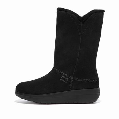 Fitflop MUKLUK Shearling-Lined Suede Calf Naisten Talvikengät Mustat | RZA-126308