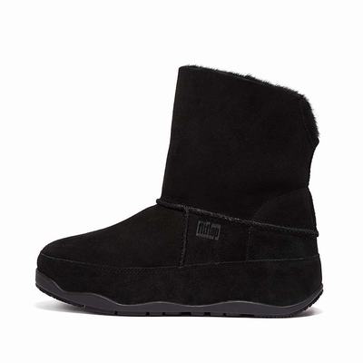 Fitflop Original MUKLUK SHORTY Double-Faced Shearling Naisten Talvikengät Mustat | KHR-280359