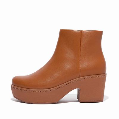 Fitflop PILAR Leather Platform Naisten Nilkkurit Vaaleanruskea | NDG-210498