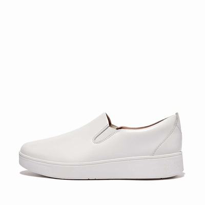 Fitflop RALLY Leather Slip-On Skate Naisten Tennarit Valkoinen | NEV-256093