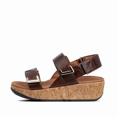 Fitflop REMI Adjustable Leather Naisten Sandaalit Suklaa Ruskea | LUJ-019367