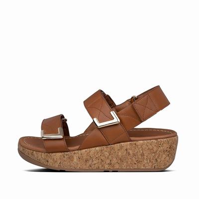 Fitflop REMI Adjustable Leather Naisten Sandaalit Vaaleanruskea | YVM-129607