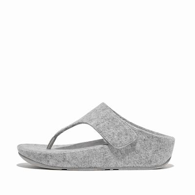 Fitflop SHUV E01 Adjustable Felt Toe-Post Naisten Sandaalit Harmaat | DOB-459863