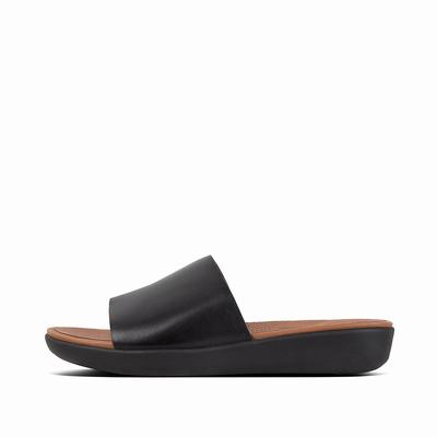 Fitflop SOLA Leather Slides Naisten Sandaalit Mustat | JVR-135904