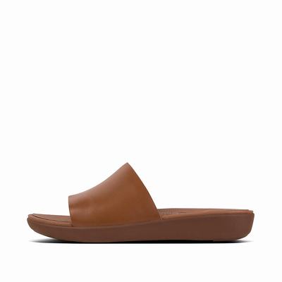 Fitflop SOLA Leather Slides Naisten Sandaalit Ruskea | UMH-301685