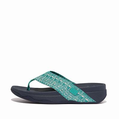 Fitflop SURFA Geo-Webbing Toe-Post Naisten Sandaalit Sininen | KIU-283917