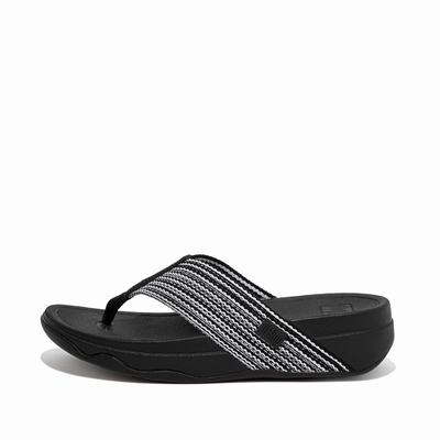 Fitflop SURFA Toe-Post Naisten Sandaalit Mustat | LEO-024536