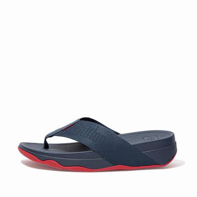 Fitflop SURFA Woven-Logo Toe-Post Naisten Sandaalit Laivastonsininen | AYF-107594