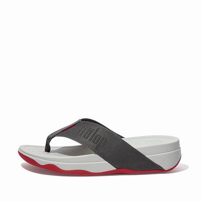 Fitflop SURFA Woven-Logo Toe-Post Naisten Sandaalit Harmaat | VFE-792403