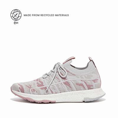 Fitflop VITAMIN FF E01 Camo Knit Sports Naisten Tennarit Pinkki | UXM-701294