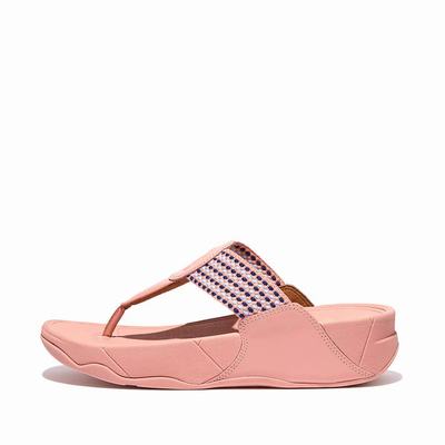 Fitflop WALKSTAR Finestripe Toe-Post Naisten Sandaalit Pinkki | BMV-193604