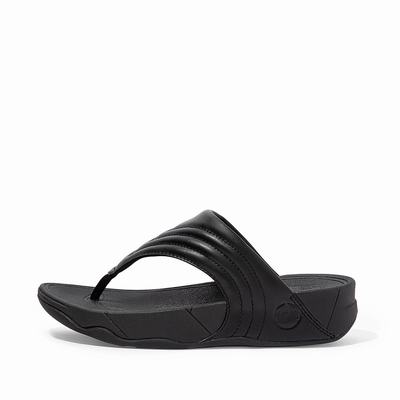 Fitflop WALKSTAR Leather Toe-Post Naisten Sandaalit Mustat | PRN-690218