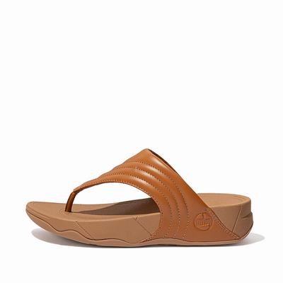 Fitflop WALKSTAR Leather Toe-Post Naisten Sandaalit Vaaleanruskea | VKL-402718