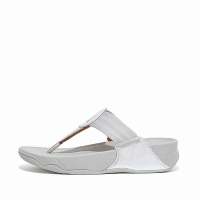 Fitflop WALKSTAR Webbing Toe-Post Naisten Sandaalit Hopea | WZF-267351