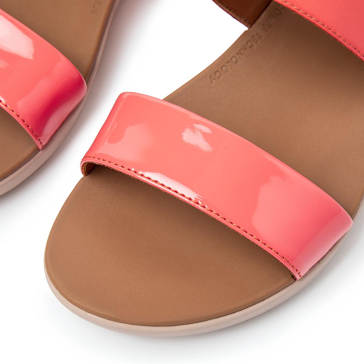 Fitflop BARRA Kiiltonahka Mix Back-Strap Naisten Sandaalit Koralli Pinkki | IEQ-541287